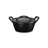 Le Creuset Cast Iron BBQ Outdoor 25cm Round Casserole - Satin Black