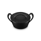 Le Creuset Cast Iron BBQ Outdoor 25cm Round Casserole - Satin Black