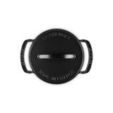 Le Creuset Cast Iron BBQ Outdoor 25cm Round Casserole - Satin Black