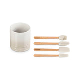 Le Creuset Craft 4-Piece Utensil Set with Stoneware Utensil Holder - Meringue