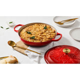 Le Creuset L'Etoile Christmas 30cm Round Shallow Cast Iron Casserole - Cerise