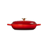 Le Creuset L'Etoile Christmas 30cm Round Shallow Cast Iron Casserole - Cerise