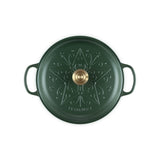 Le Creuset L'Etoile Christmas 30cm Round Shallow Cast Iron Casserole - Foret
