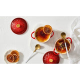 Le Creuset L'Etoile Christmas Stoneware Petite Round Casserole - Cerise
