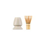 Le Creuset Serenity Collection Bamboo Matcha Whisk & Stoneware Stand - Brioche