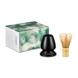 Le Creuset Serenity Collection Bamboo Matcha Whisk & Stoneware Stand - Satin Black