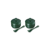 Le Creuset Serenity Collection Set of 2 Stoneware Condiment Pots with Spoons - Foret