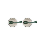 Le Creuset Serenity Collection Set of 2 Stoneware Condiment Pots with Spoons - Foret