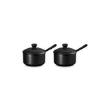 Le Creuset Serenity Collection Set of 2 Stoneware Condiment Pots with Spoons - Satin Black