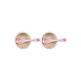Le Creuset Serenity Collection Set of 2 Stoneware Condiment Pots with Spoons - Sugar Pink