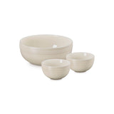 Le Creuset Serenity Collection Set of 3 Stoneware Serving & Rice Bowls - Brioche