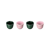 Le Creuset Serenity Collection Set of 4 Stoneware Footless Egg Cups - Foret & Sugar Pink
