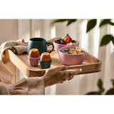 Le Creuset Serenity Collection Set of 4 Stoneware Footless Egg Cups - Foret & Sugar Pink