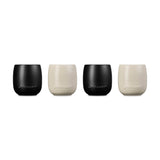 Le Creuset Serenity Collection Set of 4 Stoneware Tumblers - Satin Black & Brioche