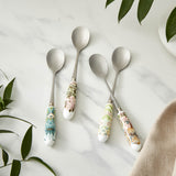 Morris & Co Set Of Four Tea Spoons With Porcelain Handle
