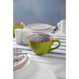 Mikasa Stoneware 330ml Mug - Blue/Green Geometric