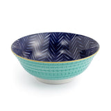 Mikasa 21cm Stoneware Ramen Bowl - Indigo Chevron