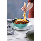 Mikasa 21cm Stoneware Ramen Bowl - Indigo Chevron