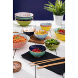 Mikasa 21cm Stoneware Ramen Bowl - Indigo Chevron