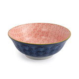 Mikasa 21cm Stoneware Ramen Bowl - Blue/Red Arc