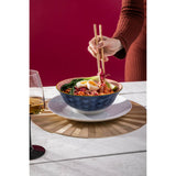 Mikasa 21cm Stoneware Ramen Bowl - Blue/Red Arc