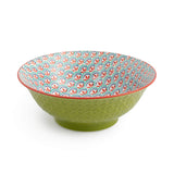 Mikasa 21cm Stoneware Ramen Bowl - Blue/Green Geometric