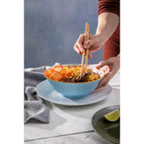 Mikasa 21cm Stoneware Ramen Bowl - Blue Mosaic