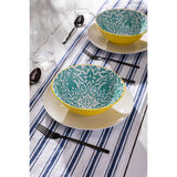 Mikasa 21cm Stoneware Ramen Bowl - Blue/Yellow Geometric