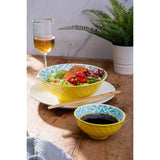 Mikasa 21cm Stoneware Ramen Bowl - Blue/Yellow Geometric