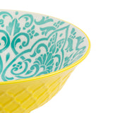 Mikasa 21cm Stoneware Ramen Bowl - Blue/Yellow Geometric