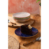 Mikasa 18cm Stoneware Small Plate - Indigo Chevron