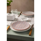 Mikasa 18cm Stoneware Small Plate - Blue/Green Geometric