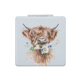 Wrendale Designs by Hannah Dale Compact Mirror - Daisy Coo - Highland Cow