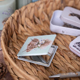 Wrendale Designs by Hannah Dale Compact Mirror - Daisy Coo - Highland Cow
