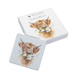 Wrendale Designs by Hannah Dale Compact Mirror - Daisy Coo - Highland Cow