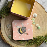 Alex Clark Small Square Tin - Bee And Flower