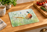 National Trust Small Glass Worktop Protector - Pheasant