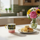 Orla Kiely 275ml Spot Square Oval Stacking Mug - Pink