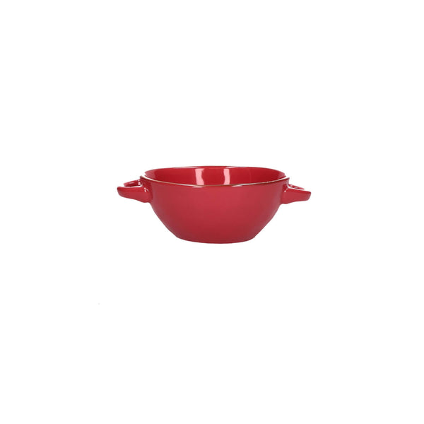 Rose & Tulipani Concerto Corallo Coral Red Soup Bowl with Handles - 14cm
