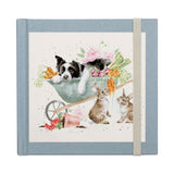 Wrendale Designs by Hannah Dale Password Book - Sleeping on the Job - Border Collie & Rabbits