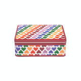 Emma Bridgewater Deep Rectangular Tin - Rainbow Hearts