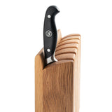 Robert Welch Professional Oak Book 7-Piece Knife Block Set & Signature Black Handheld Sharpener