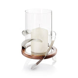 Robert Welch Helix Mirror Polished 18|10 Stainless Steel & Walnut Hurricane Lamp