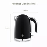 Swan Solace 1.7 Litre Stainless Steel Jug Kettle - Gloss Black