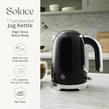 Swan Solace 1.7 Litre Stainless Steel Jug Kettle - Gloss Black