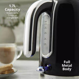 Swan Solace 1.7 Litre Stainless Steel Jug Kettle - Gloss Black