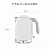 Swan Solace 1.7 Litre Stainless Steel Jug Kettle - Gloss White