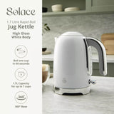 Swan Solace 1.7 Litre Stainless Steel Jug Kettle - Gloss White