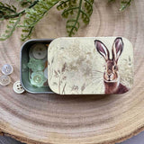 Alex Clark Small Sliding Tin - Hare & Cow Parsley