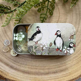 Alex Clark Small Sliding Tin - Puffin & Sea Campion